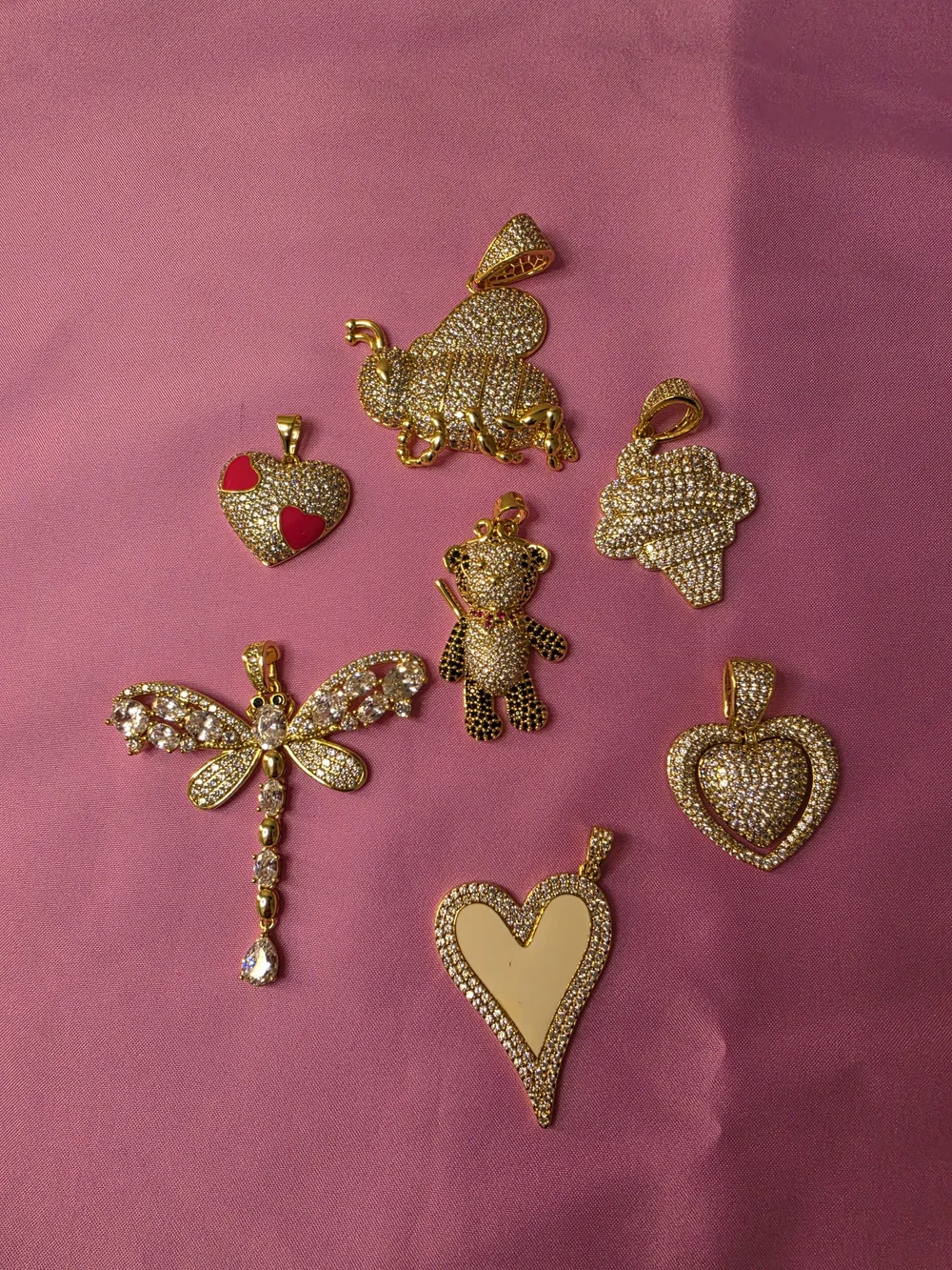 Gold-Tone Crystal Heart & Charm Pendant Collection - Women Jewelry